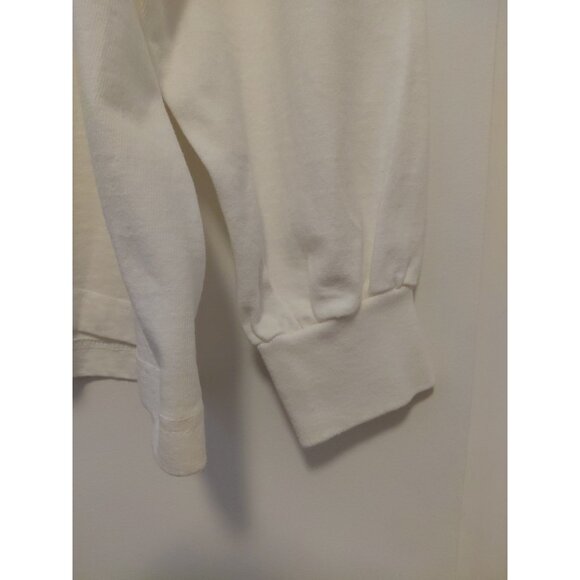 Vintage Santa Claws Cat T-Shirt Christmas Mock Neck Long Sleeves XL White Red - Picture 3 of 6